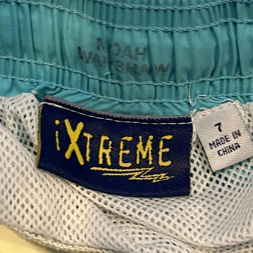 iXtreme Boys Neon and Navy Lines Swim Trunks